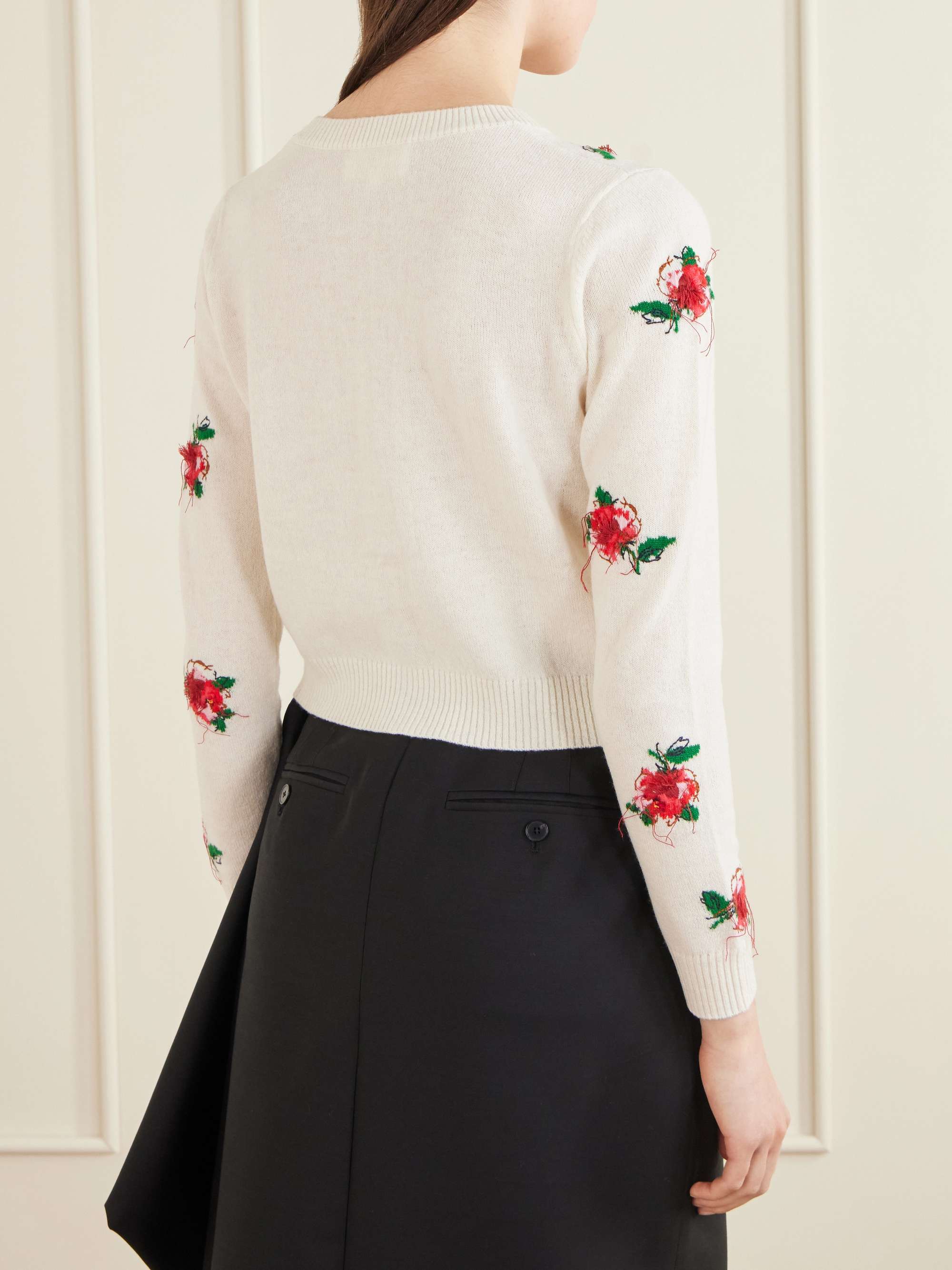SHUSHU/TONG Cropped embroidered wool cardigan | NET-A-PORTER