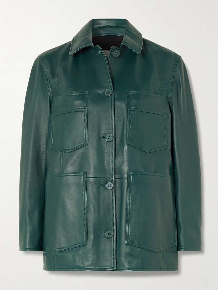 Nour Hammour Seleste Paneled Leather Jacket