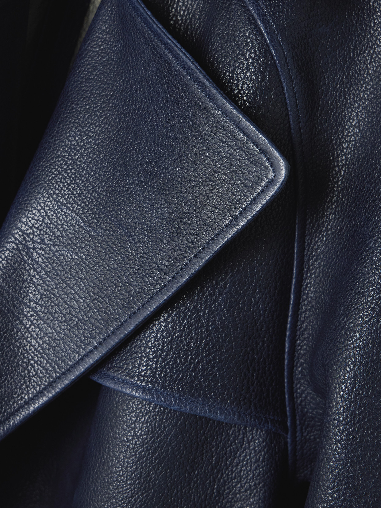 Claudia Belted Textured-Leather Trench Coat