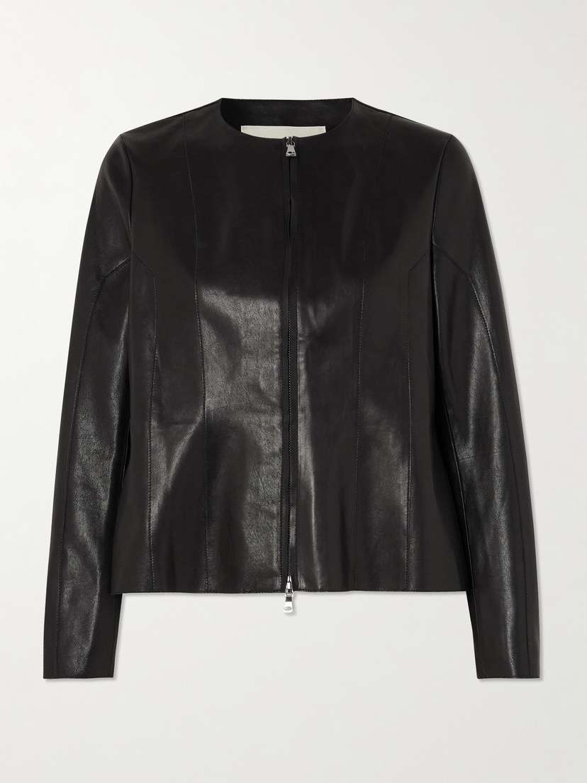 Nour Hammour Paneled Leather Jacket