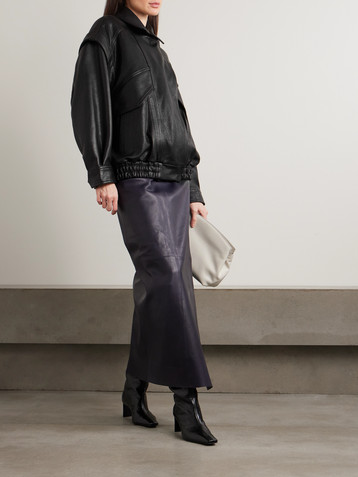 NOUR HAMMOUR Micah oversized paneled textured-leather jacket