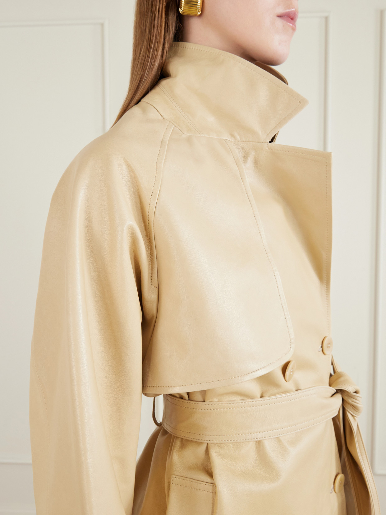 Double-Breasted Belted Trench Coat
