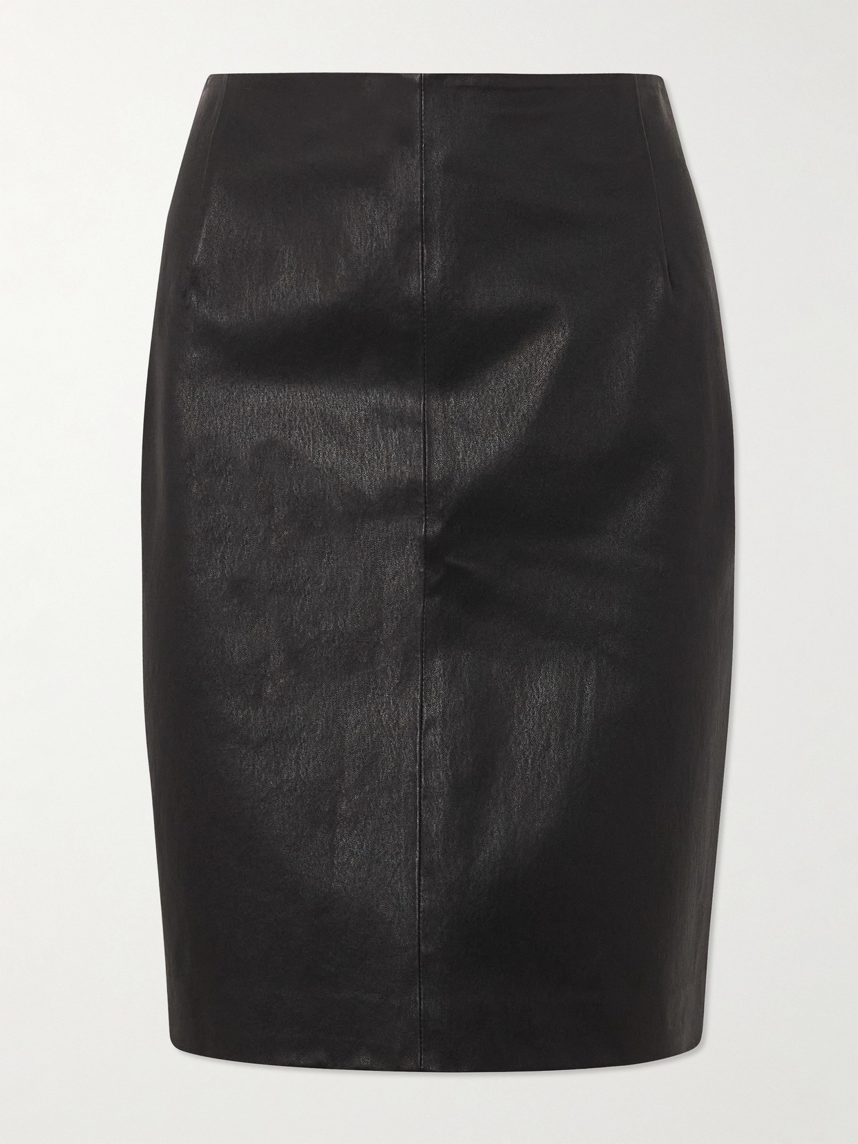Nour Hammour Paneled Leather Pencil Skirt In Black