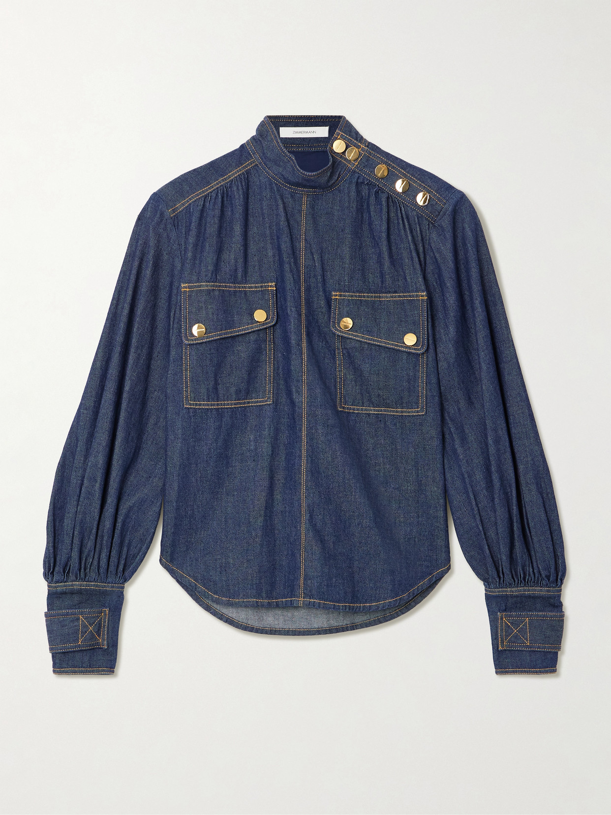 Zimmermann Denim Blouse In Blue