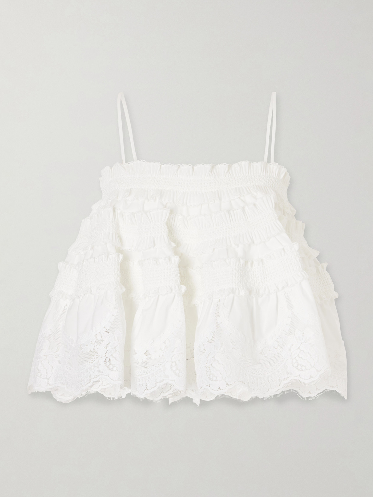 Zimmermann Strapless Lace-trimmed Cotton Top In White