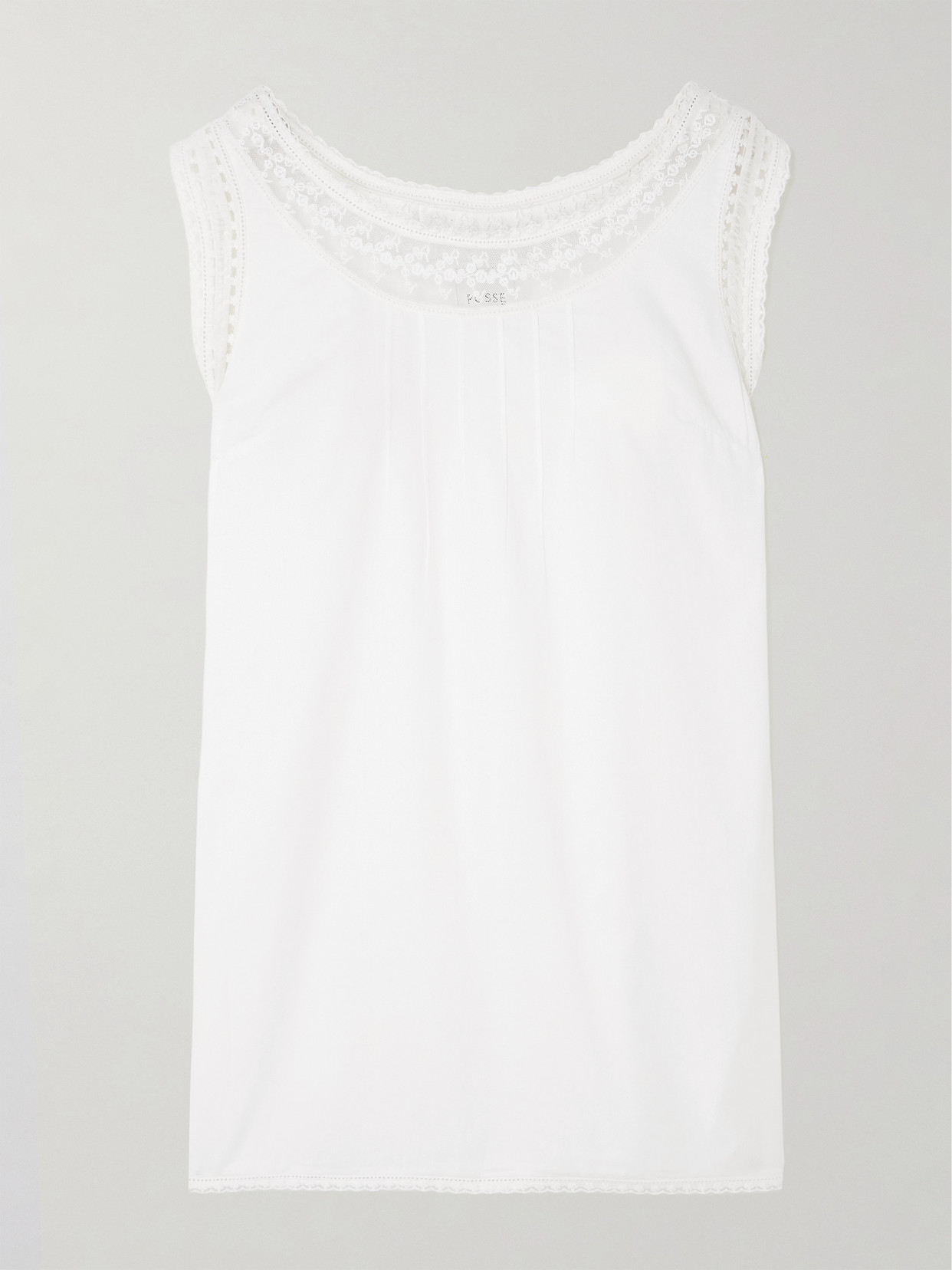 Posse - Danielle Lace-trimmed Cotton Mini Dress - White