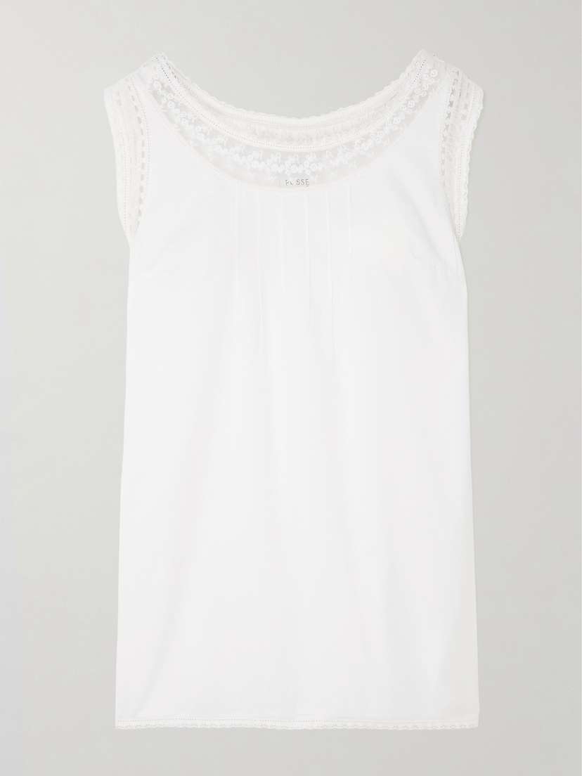 Posse Danielle Lace-trimmed Cotton Mini Dress