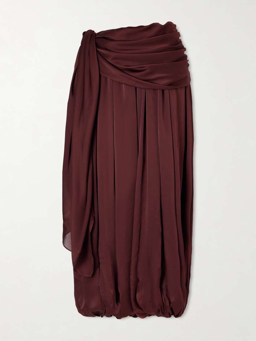 Zimmermann Luna Draped Silk Wide-leg Pants