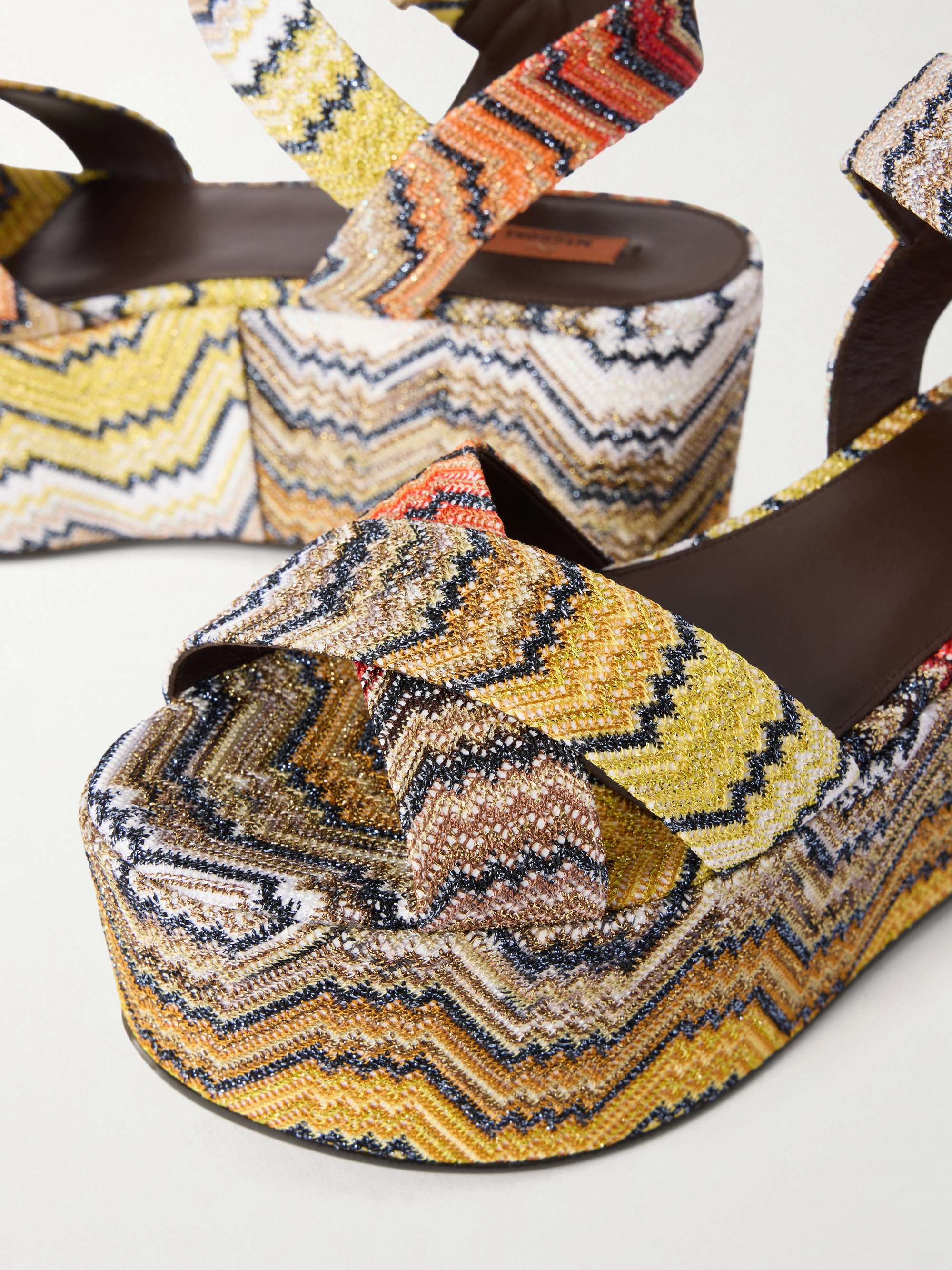 MISSONI Julia striped woven Lurex platform sandals | NET-A-PORTER