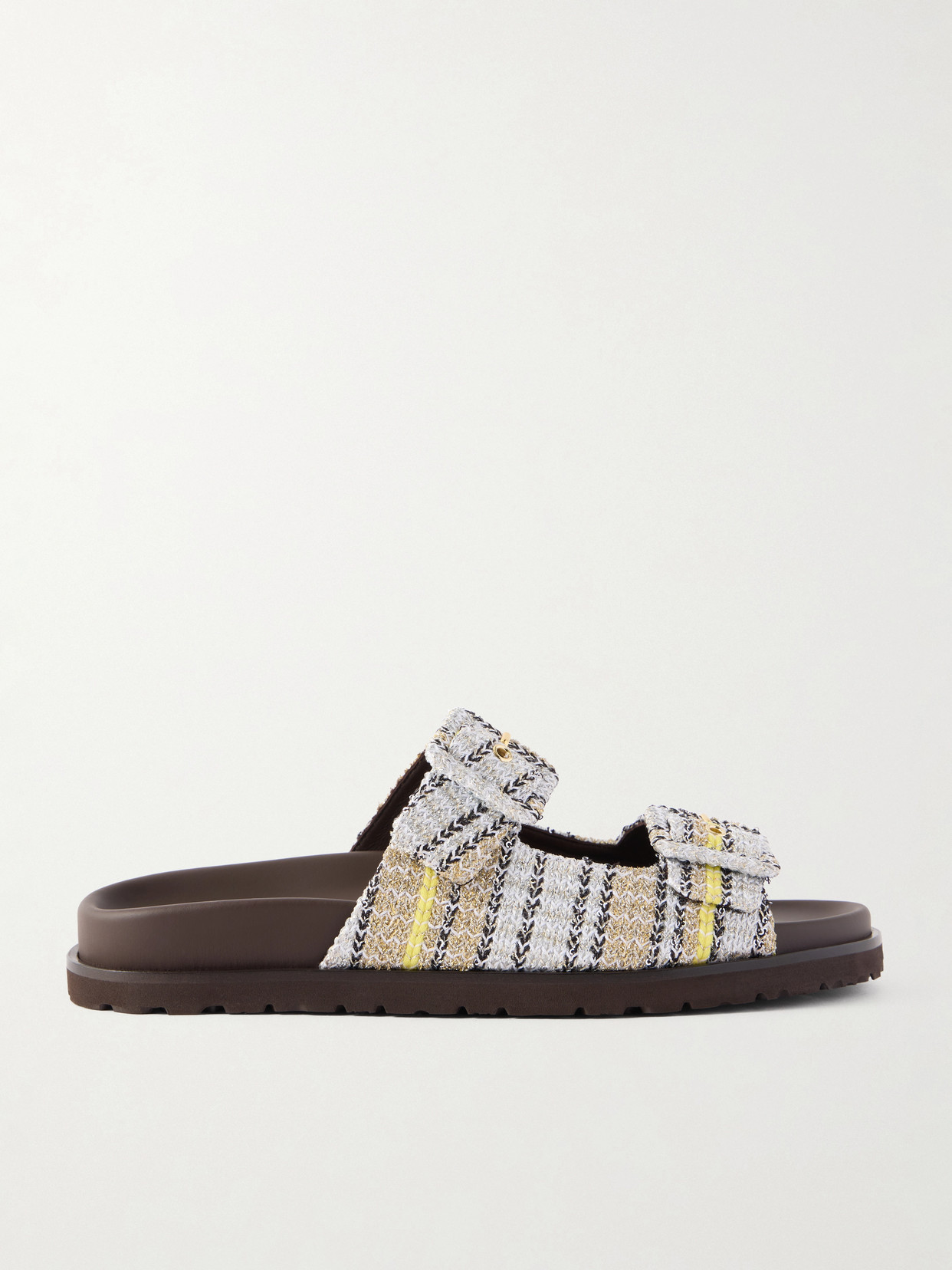 Missoni Clea Striped Woven Sandals In Brown