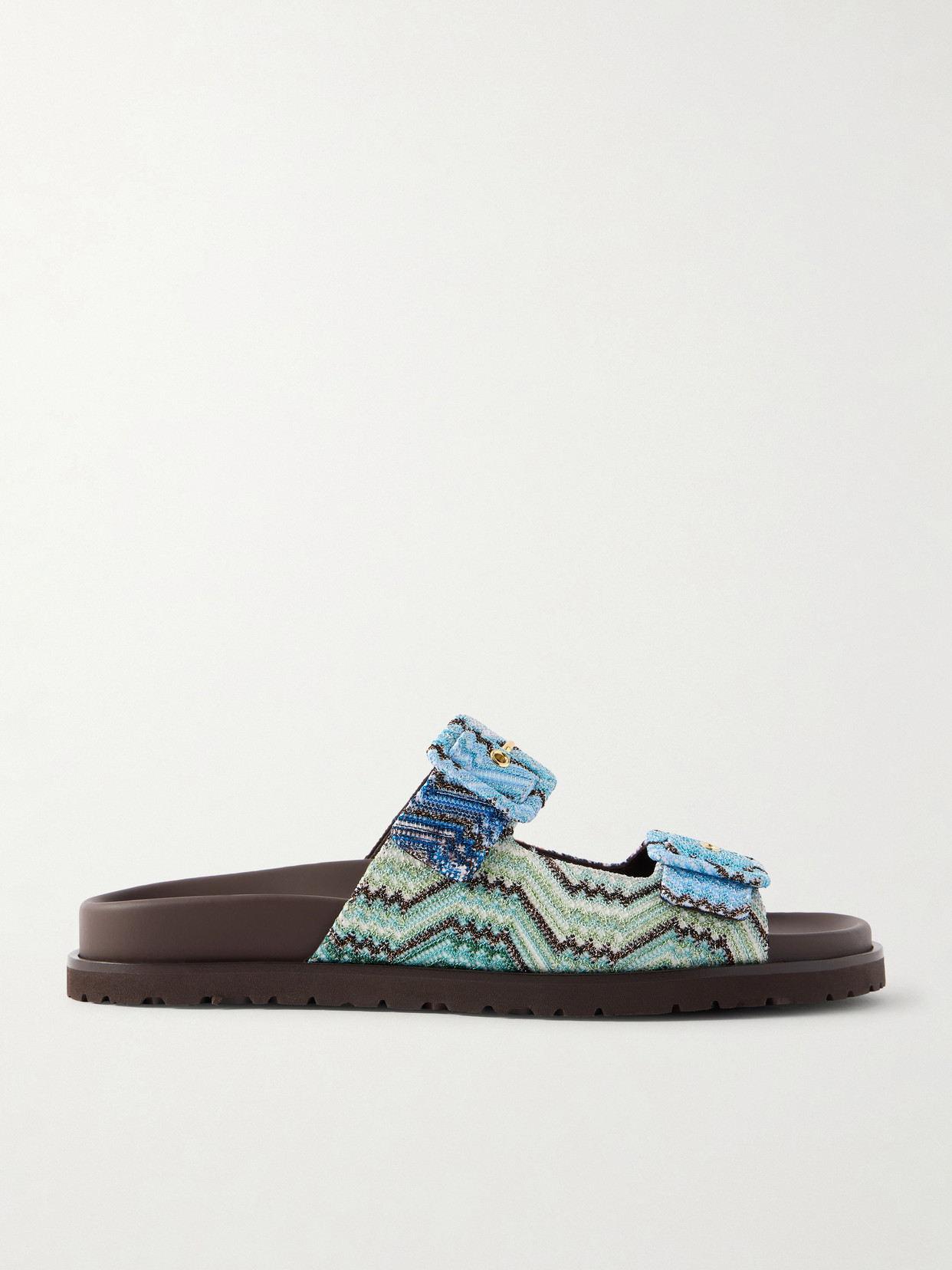 Missoni Clea Striped Woven Sandals In Blue