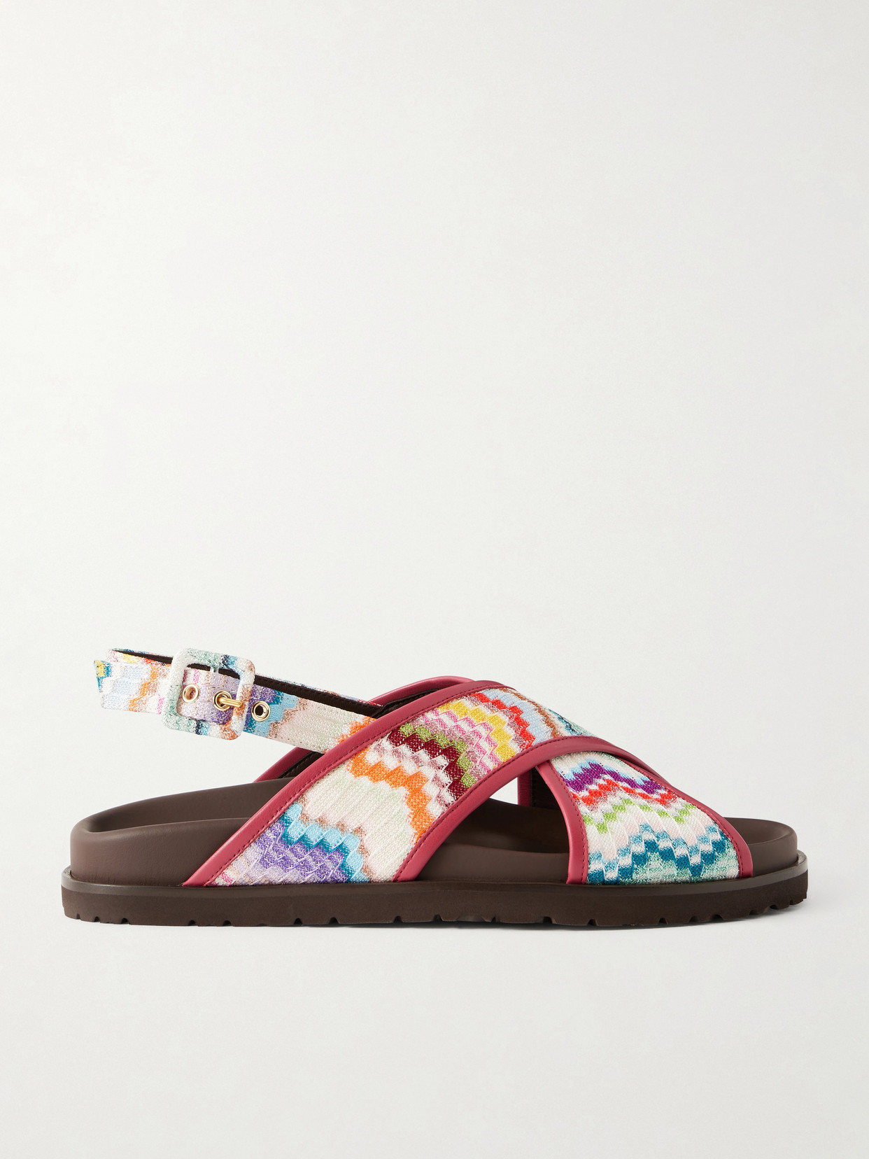 Missoni Allan Leather-trimmed Lurex Sandals In Multi