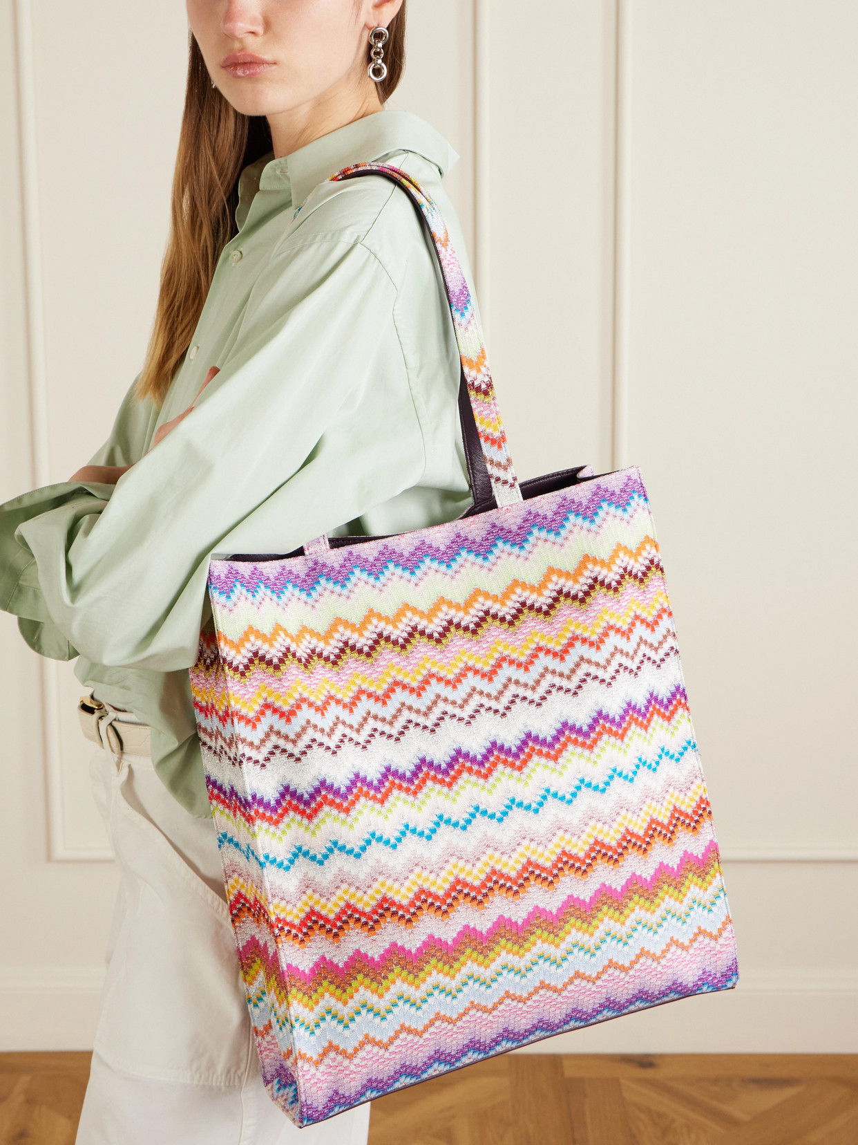 Striped Lurex Tote