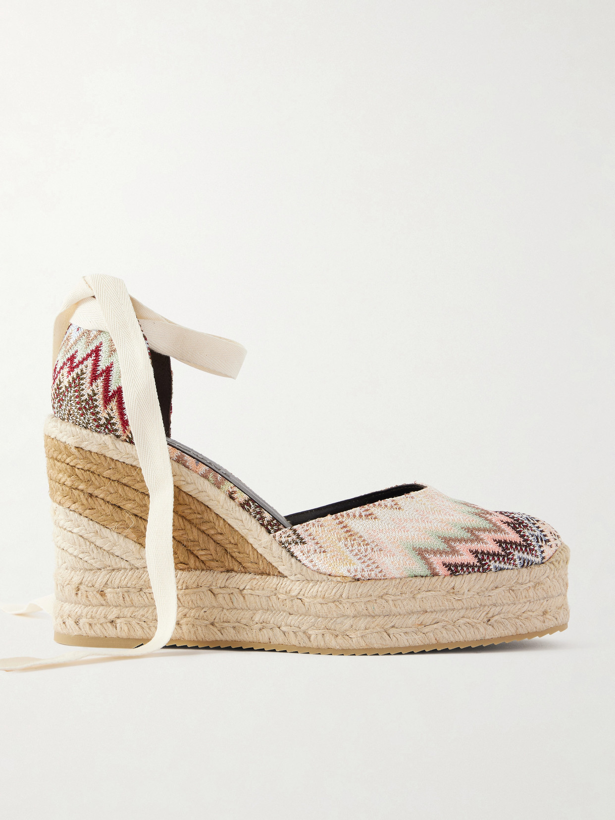 Eva 80 Striped Woven Wedge