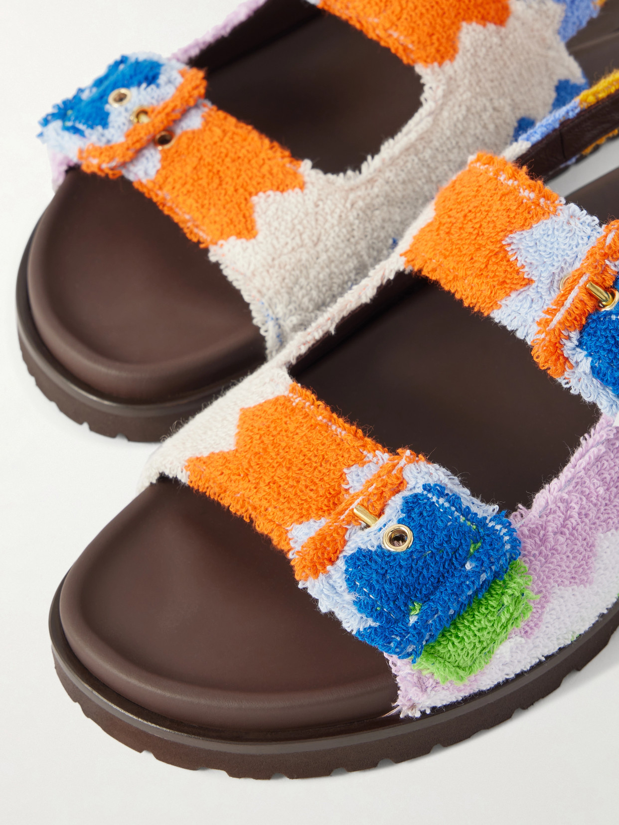 Mia Striped Terry Sandals