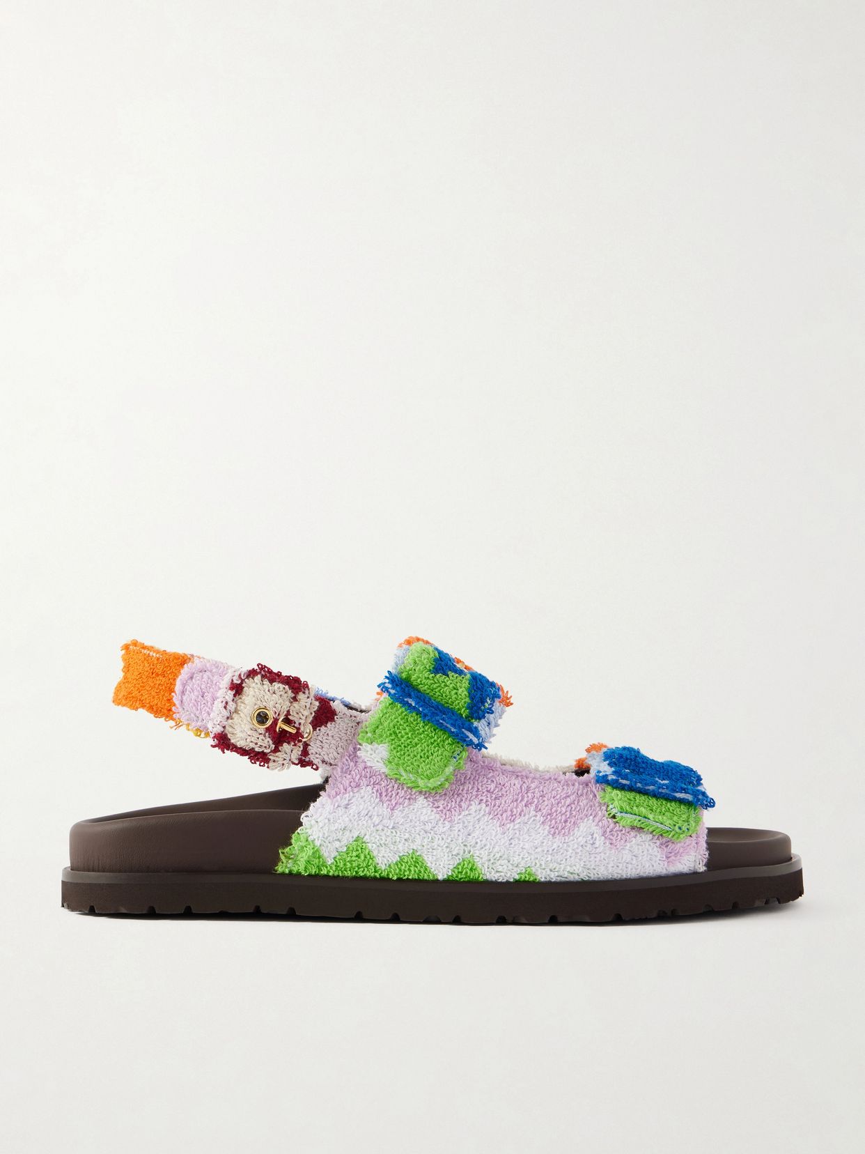 mia striped terry sandals