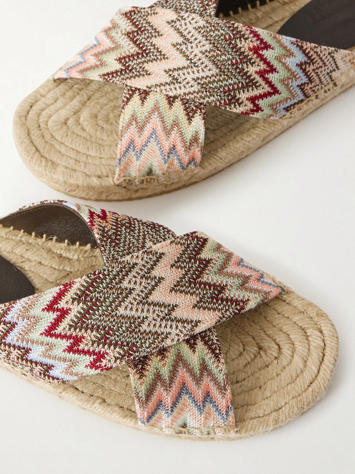 MISSONI HARLOW WOVEN STRIPED ESPADRILLES SANDALS