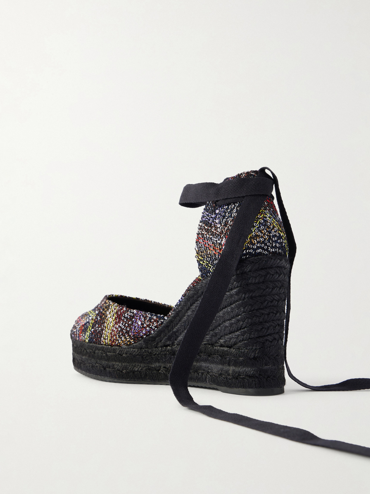Eva 80 Striped Woven Wedge