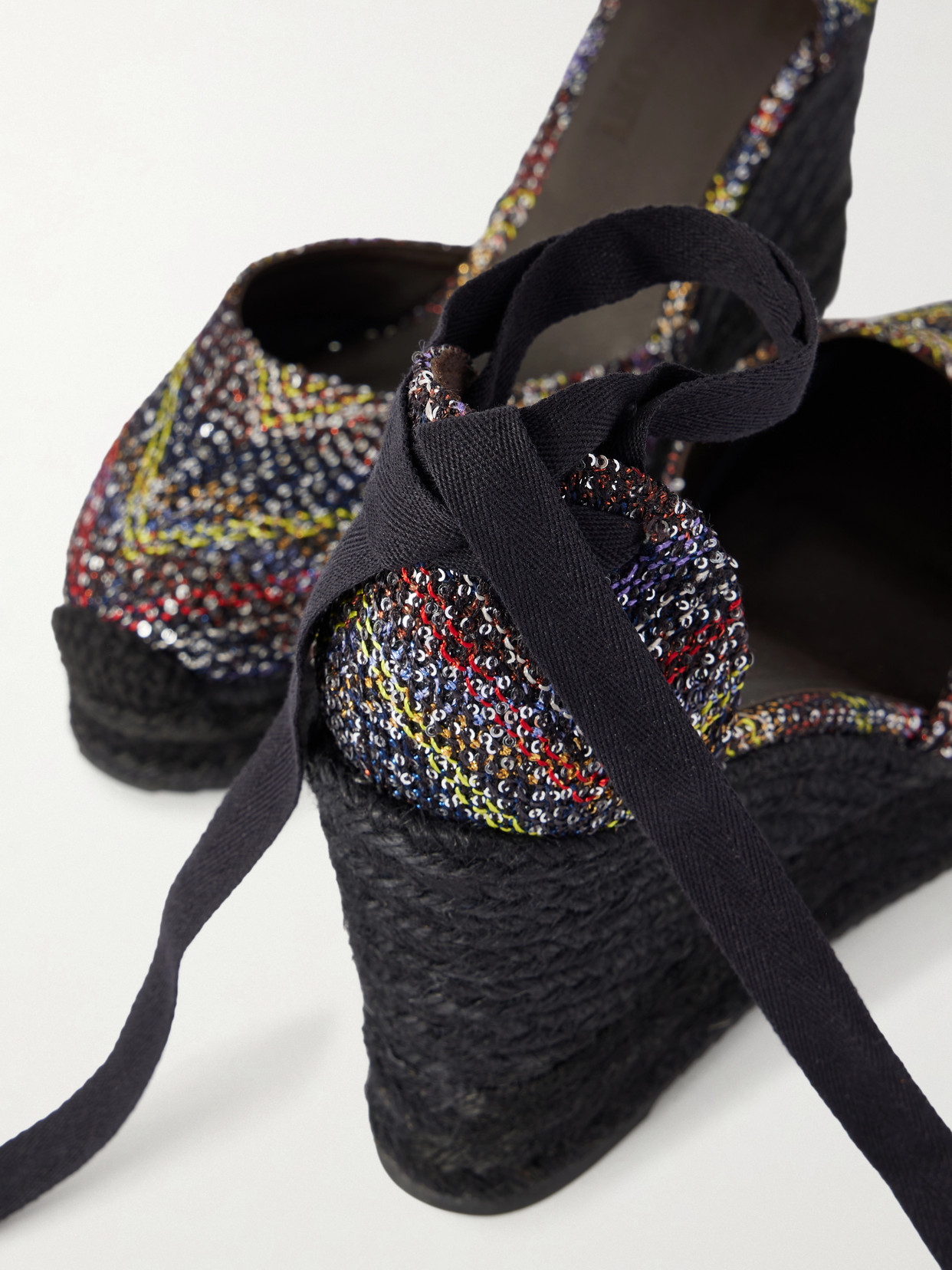 Eva 80 Striped Woven Wedge