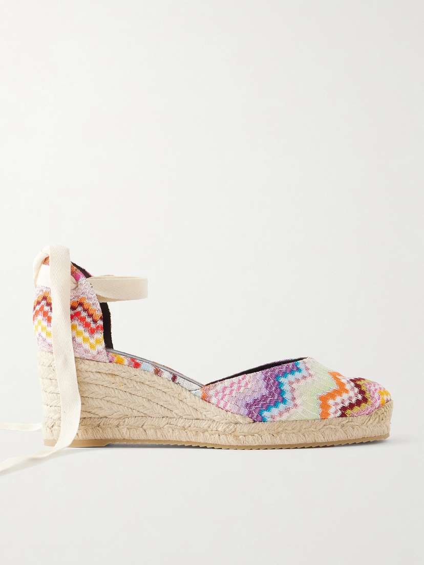 Missoni Eva 60 Striped Woven Wedge Sandals