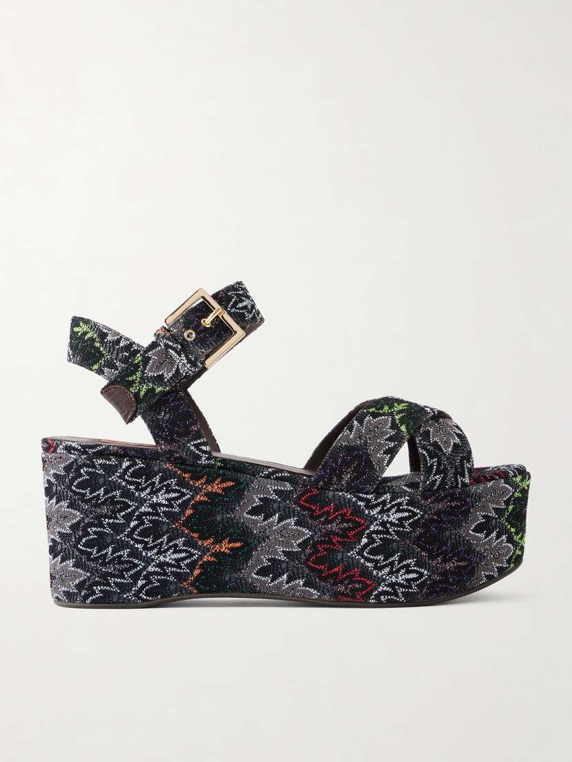 Missoni Julia Striped Woven Platform Sandals