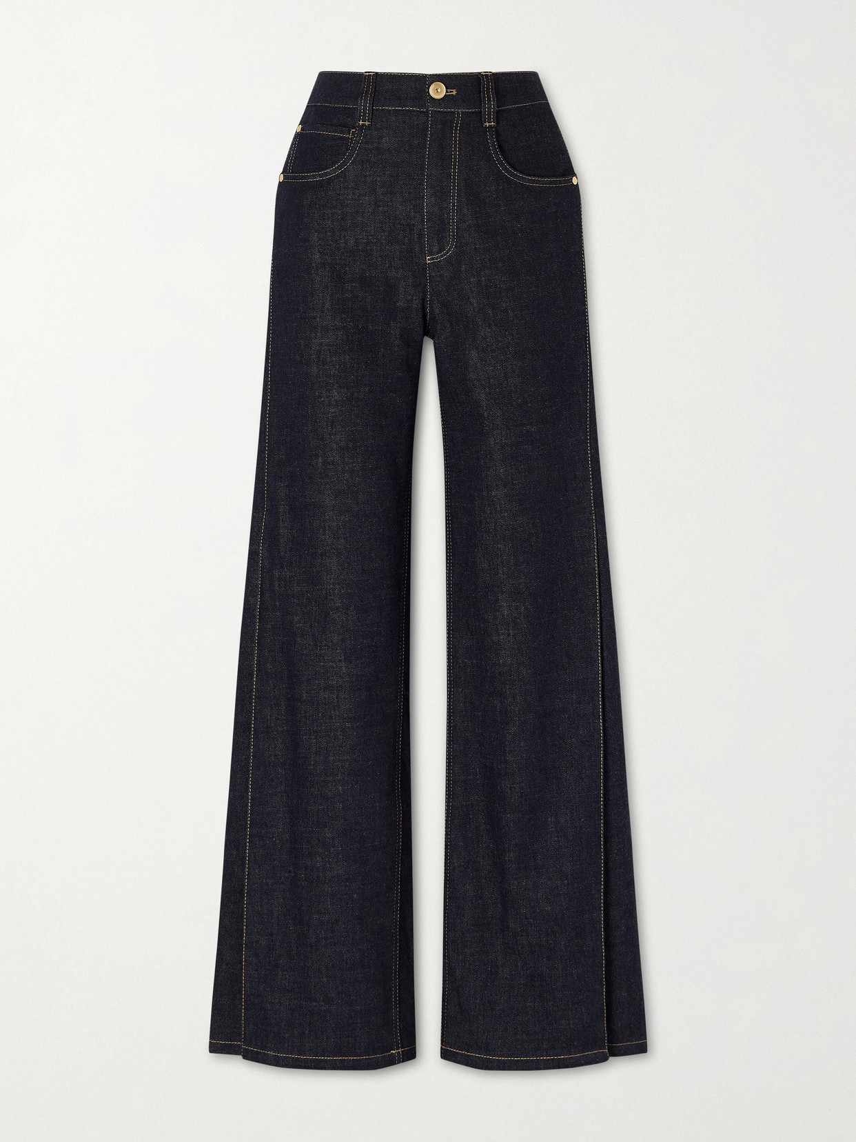 Brunello Cucinelli High-rise Wide-leg Jeans In Blue