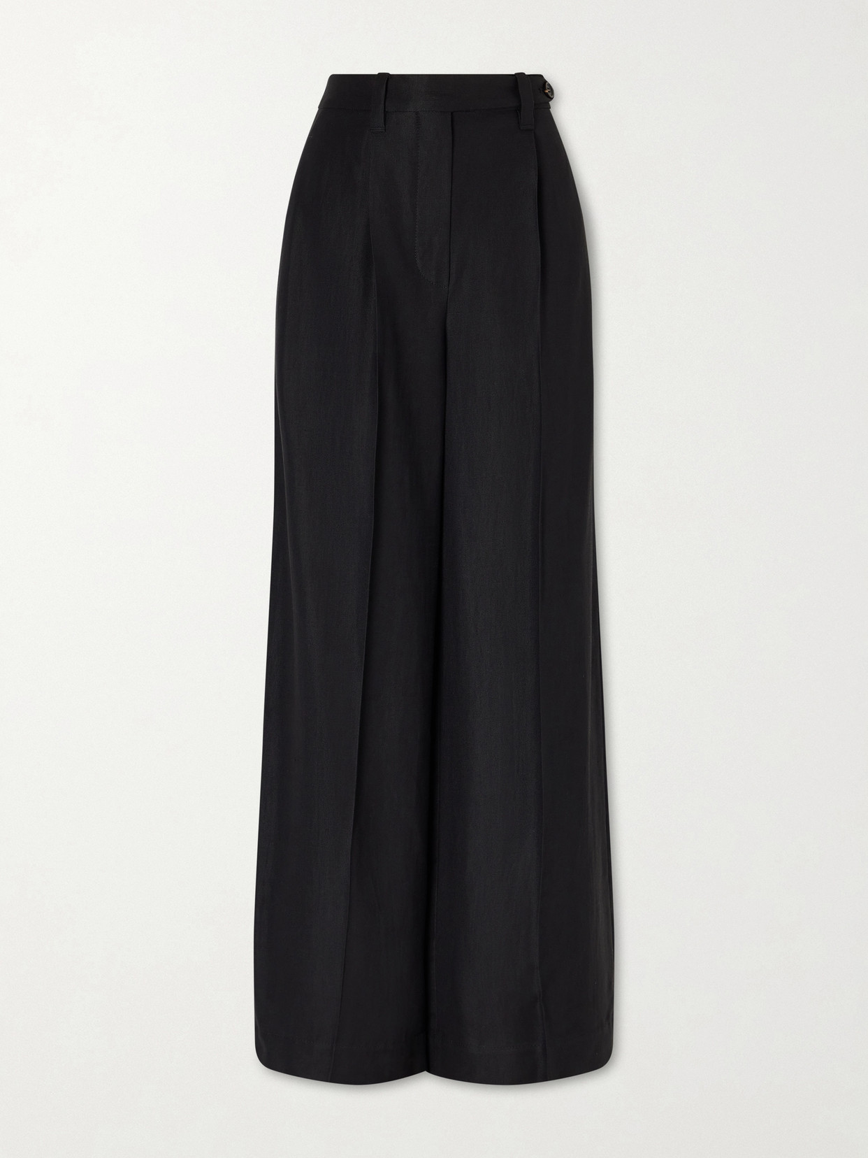 Brunello Cucinelli Pleated Woven Wide-leg Pants In Black