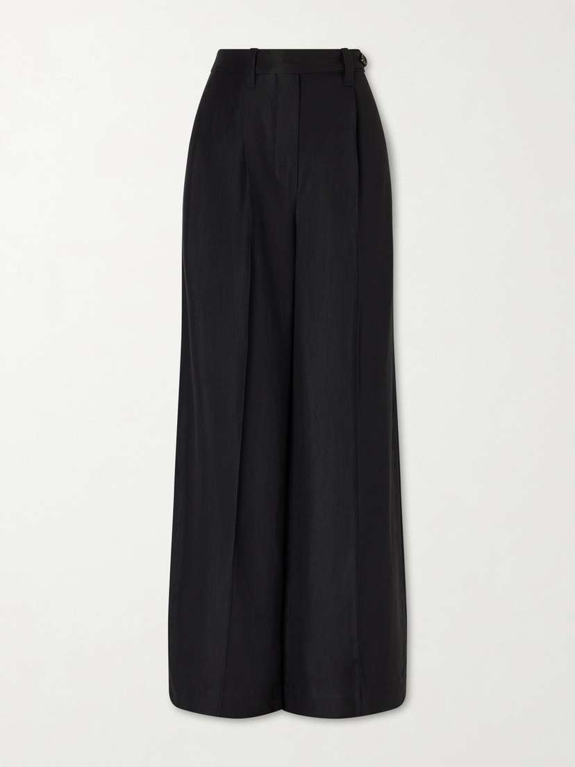 Brunello Cucinelli Pleated Woven Wide-leg Pants