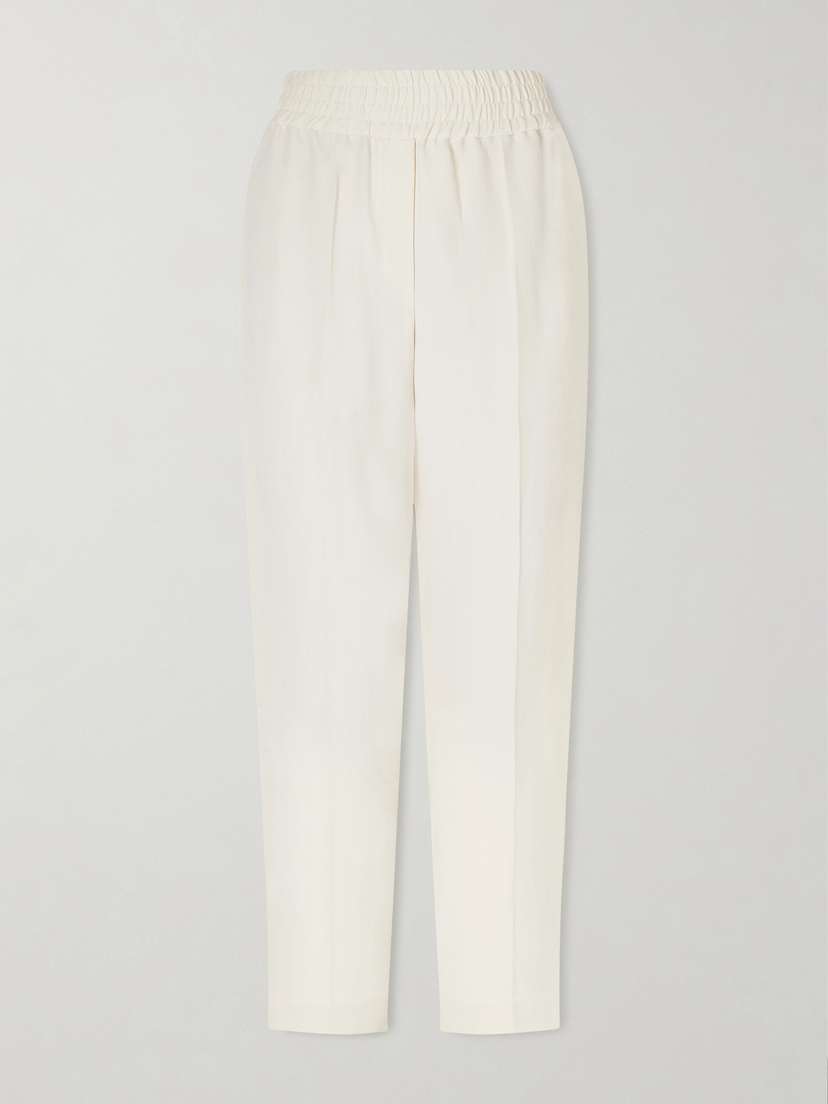 Brunello Cucinelli Cropped Woven Tapered Pants
