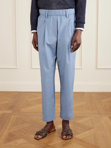 Brunello Cucinelli Cotton-voile tapered pants