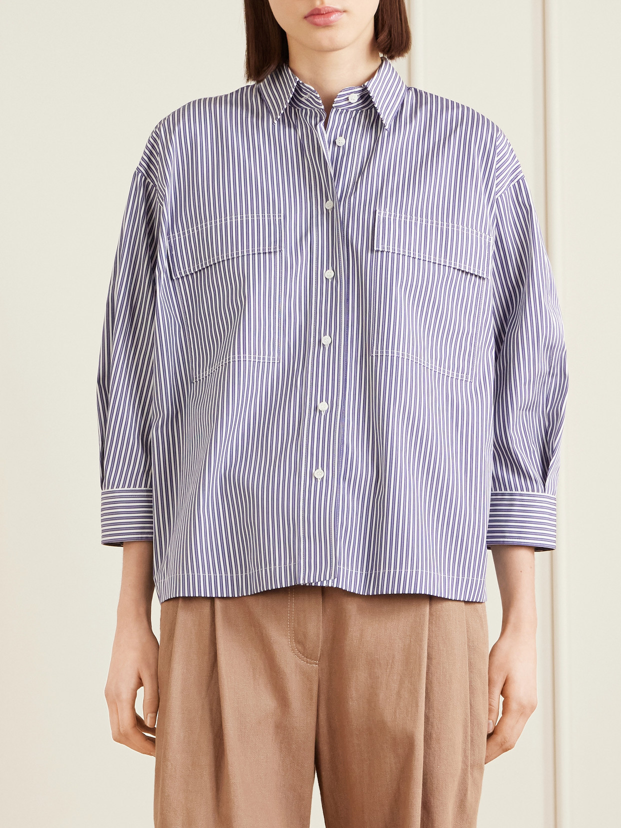 Striped Cotton-Poplin Shirt