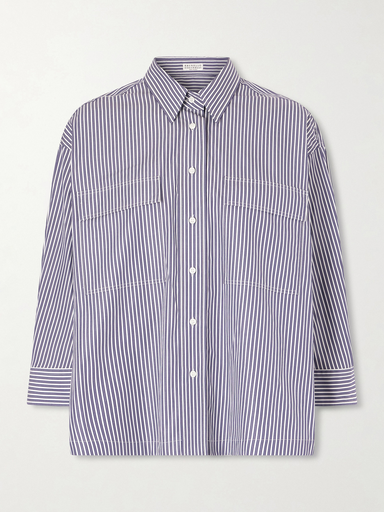 Striped Cotton-Poplin Shirt