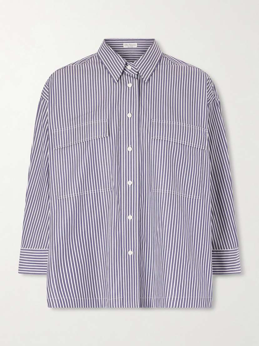 Brunello Cucinelli Striped Cotton-poplin Shirt