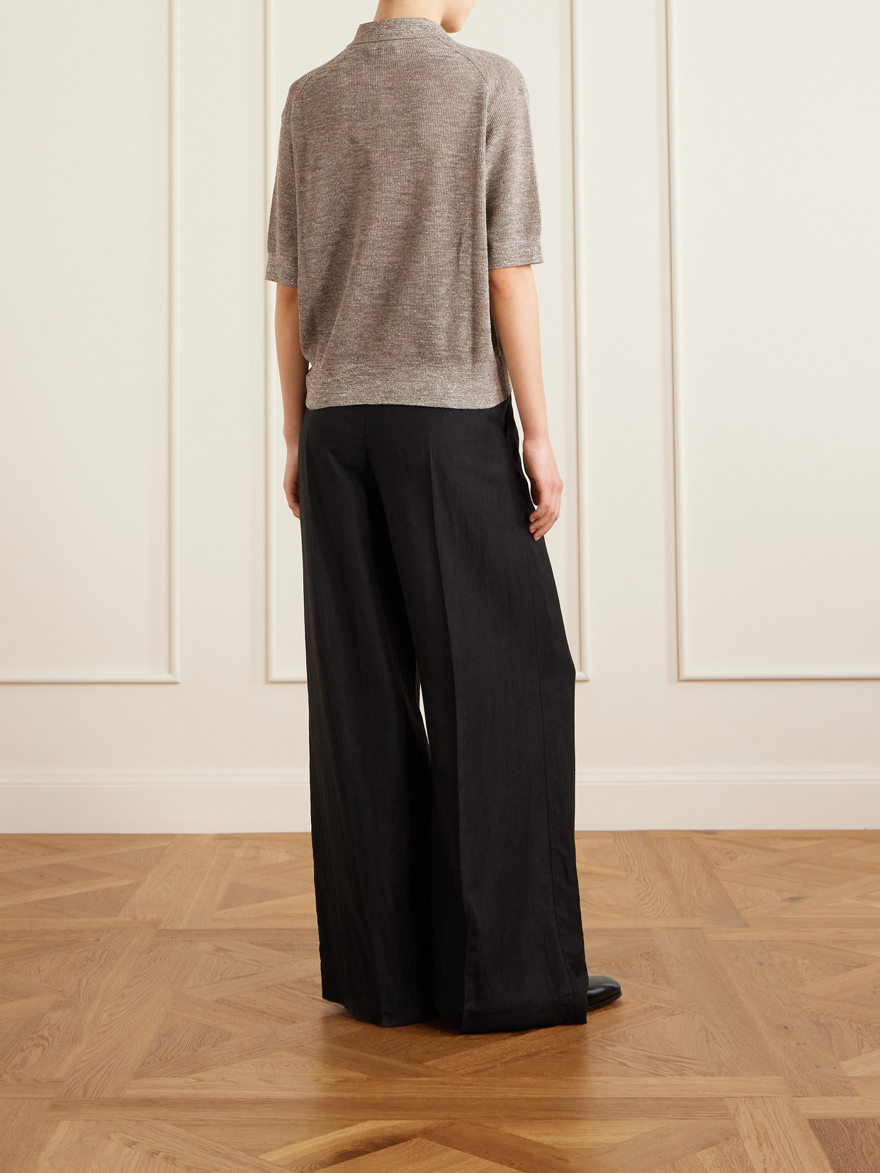 Metallic-Knit Polo