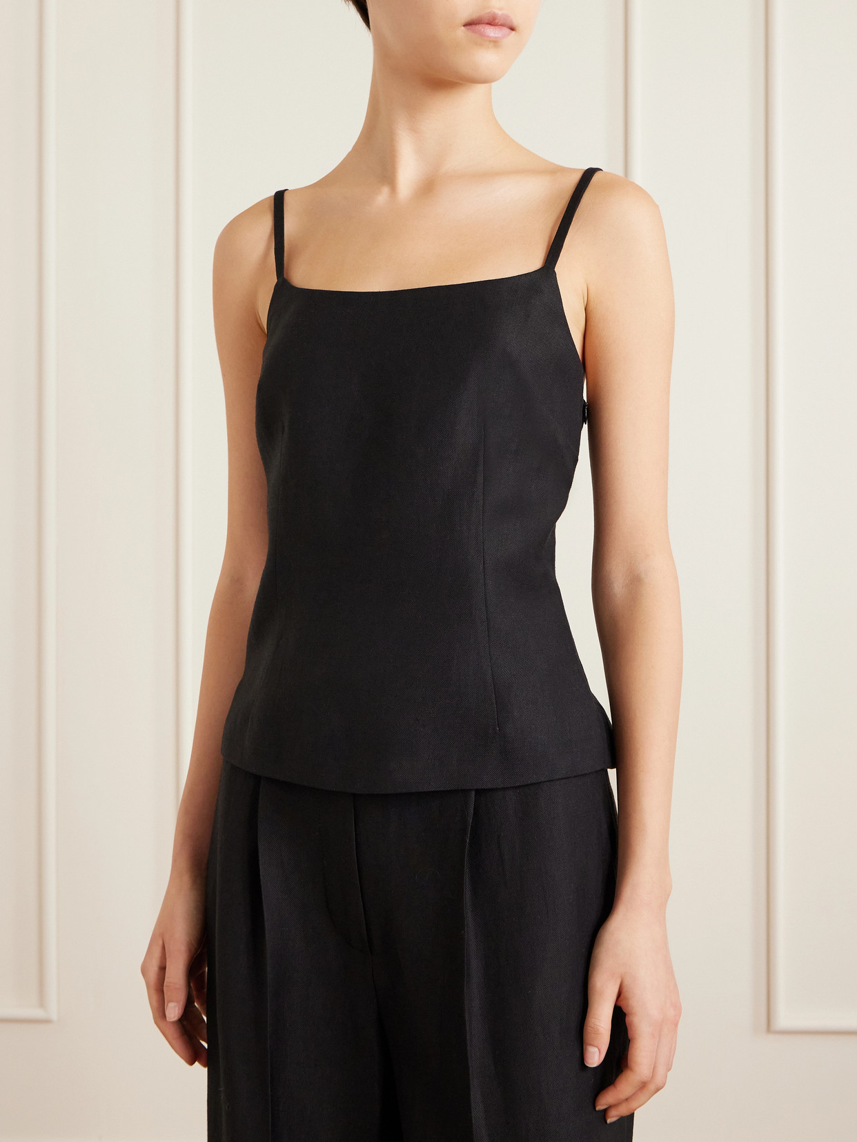 Brunello Cucinelli Woven Camisole In Black