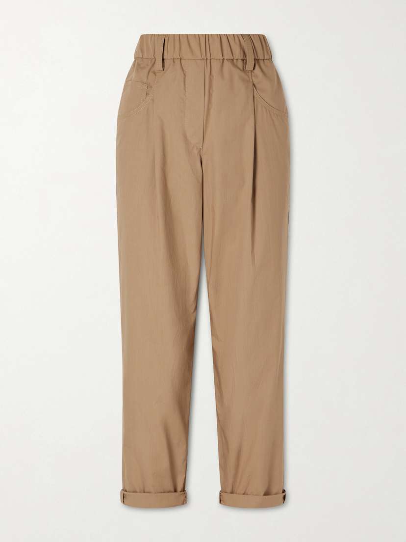 Brunello Cucinelli — Pleated cotton-voile tapered pants