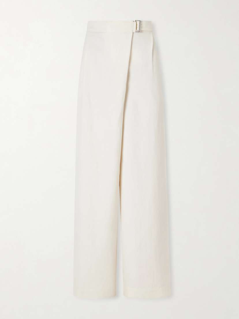 Brunello Cucinelli Belted Pleated Twill Wide-leg Pants