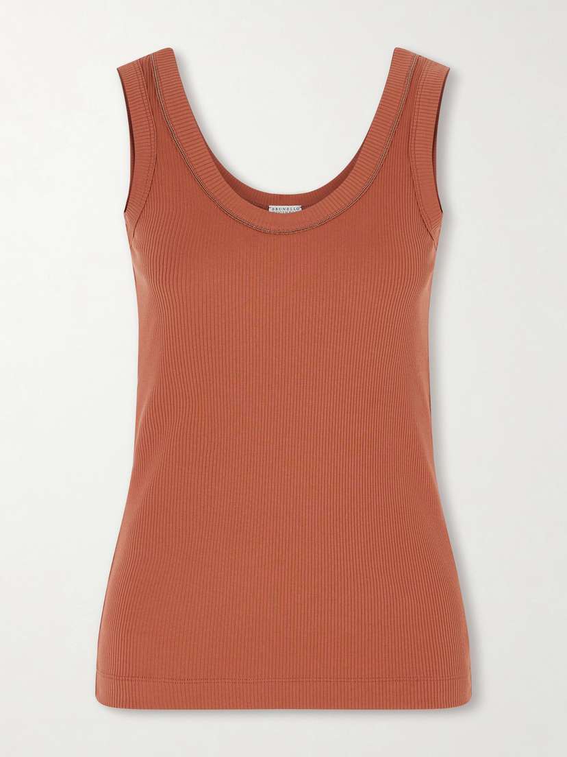 Brunello Cucinelli Ribbed Cotton-blend Tank