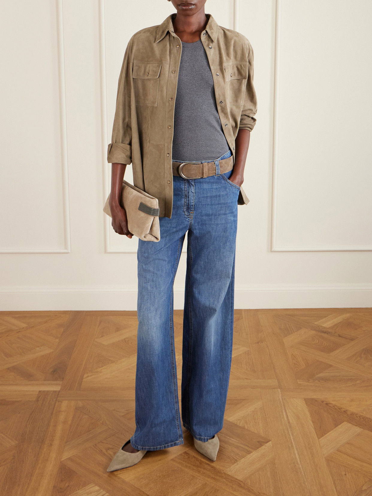 Brunello Cucinelli Women Blue Jeans With Five-pocket Design And Patch Logo On The Back In Denim Woma In Blue