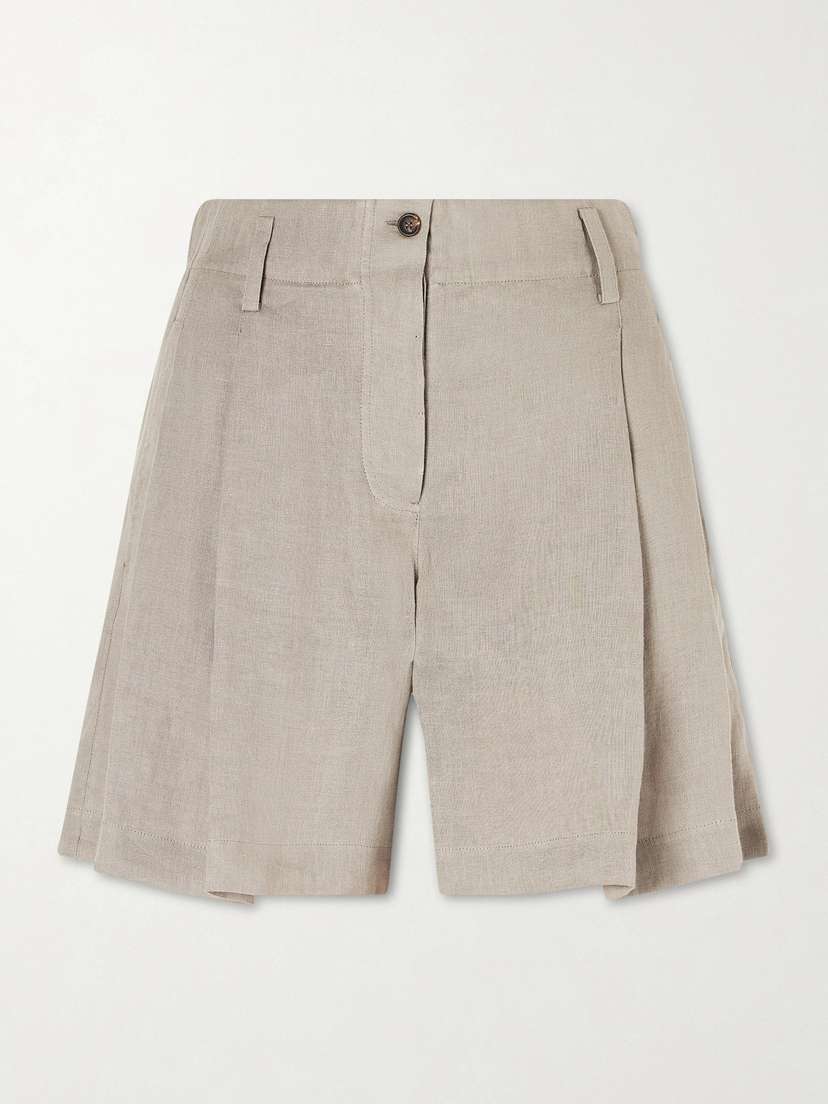 Brunello Cucinelli Pleated Linen Shorts