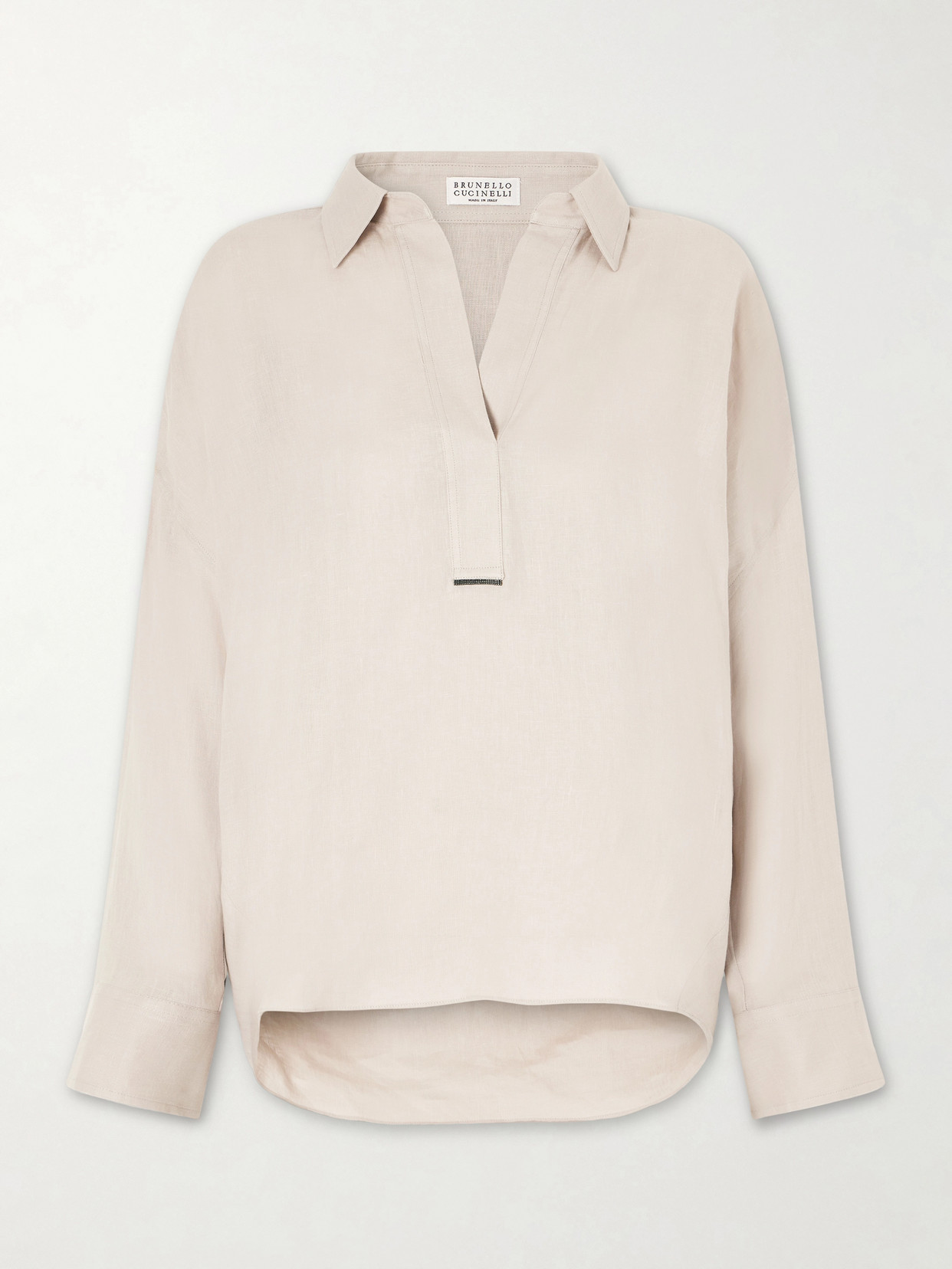 Brunello Cucinelli Linen Blouse In Neutral