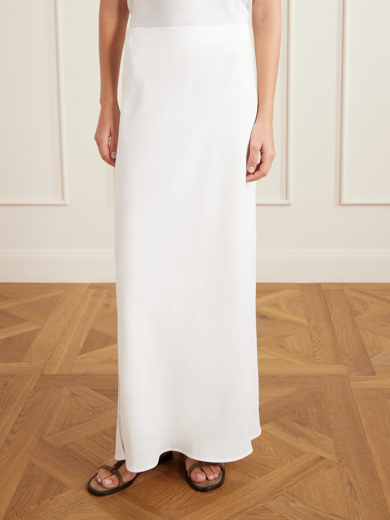 Brunello Cucinelli Women Line Blend Long Skirt In Gray