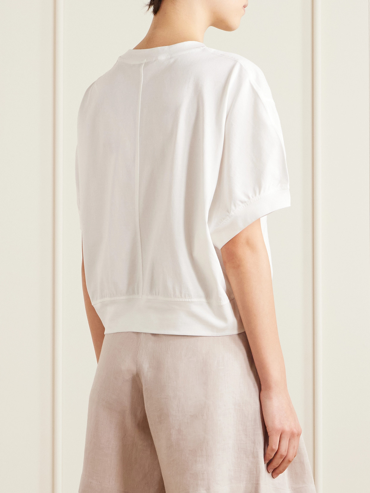 Bead-Embellished Cotton-Jersey T-Shirt