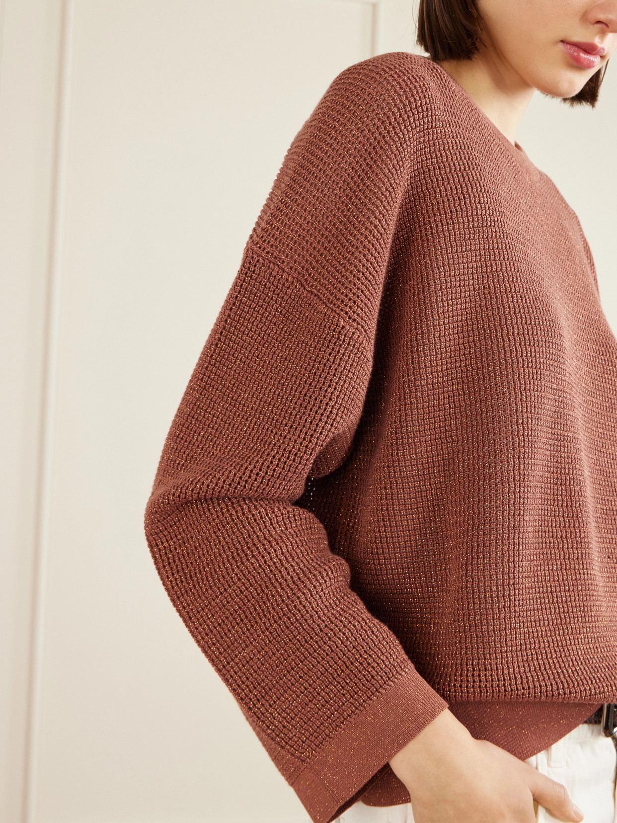 Open-Knit Cotton-Blend Sweater