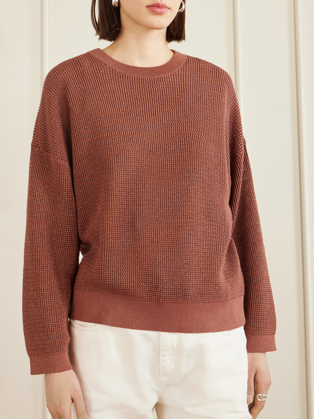Open-Knit Cotton-Blend Sweater