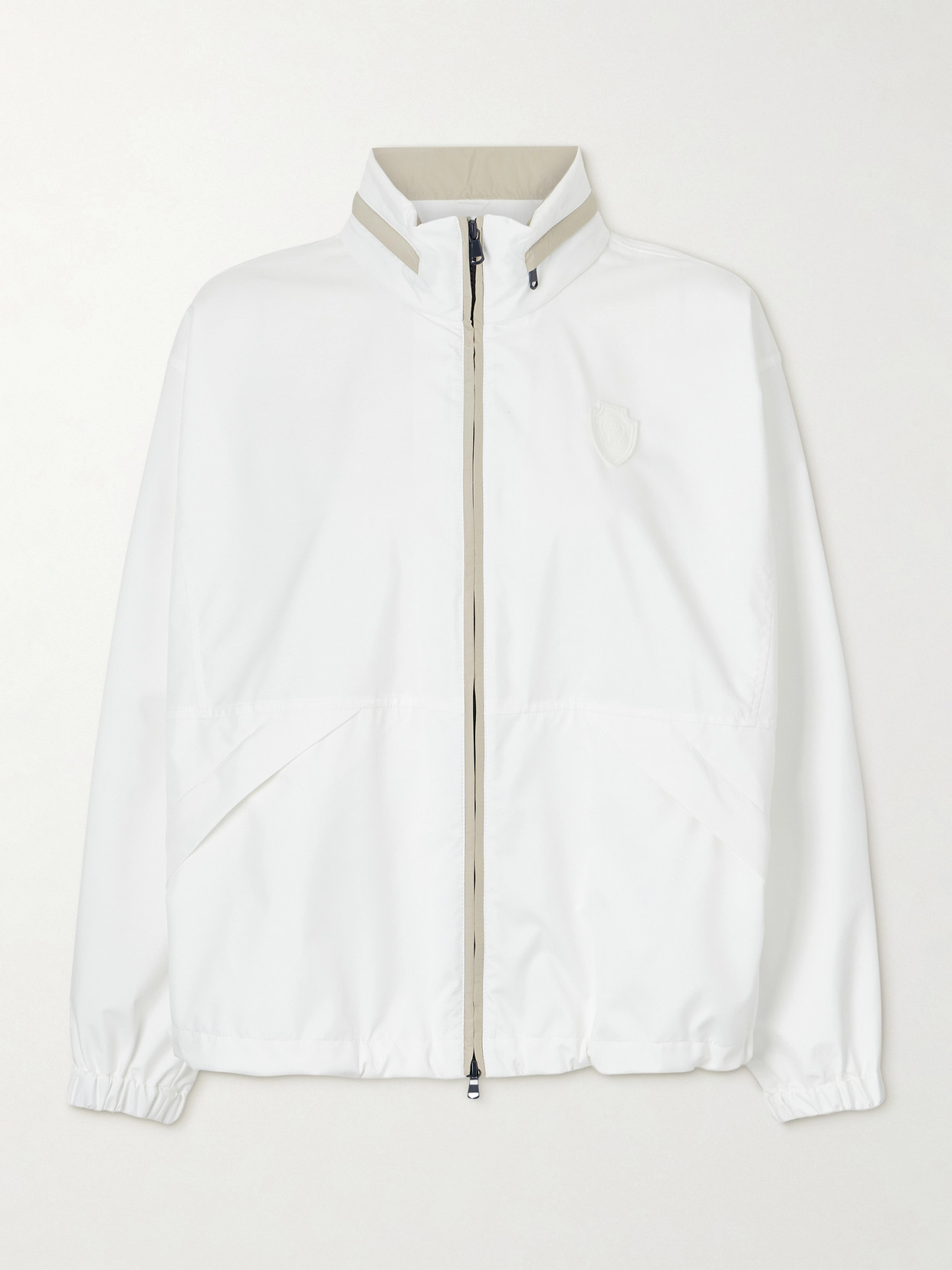 Brunello Cucinelli Appliquéd Shell Jacket In White
