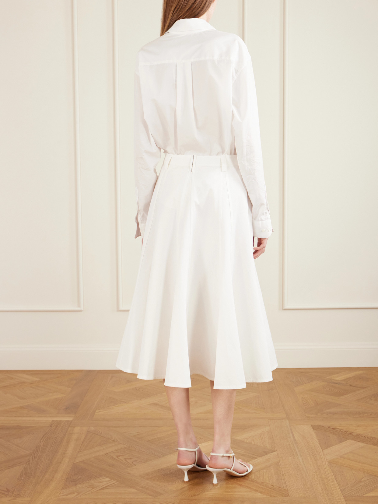 Cotton-Blend Twill Midi