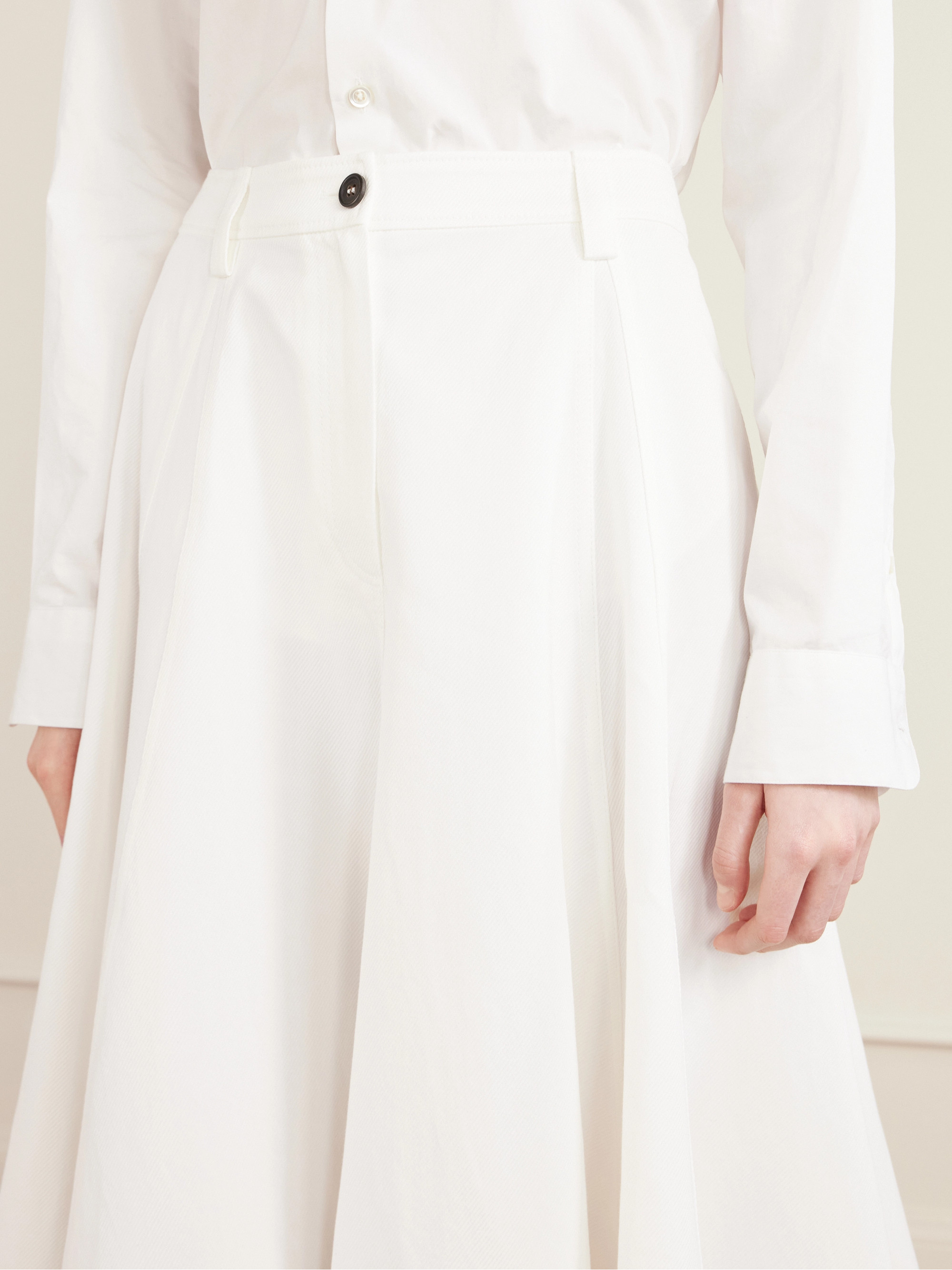 Brunello Cucinelli Cotton-blend twill midi skirt