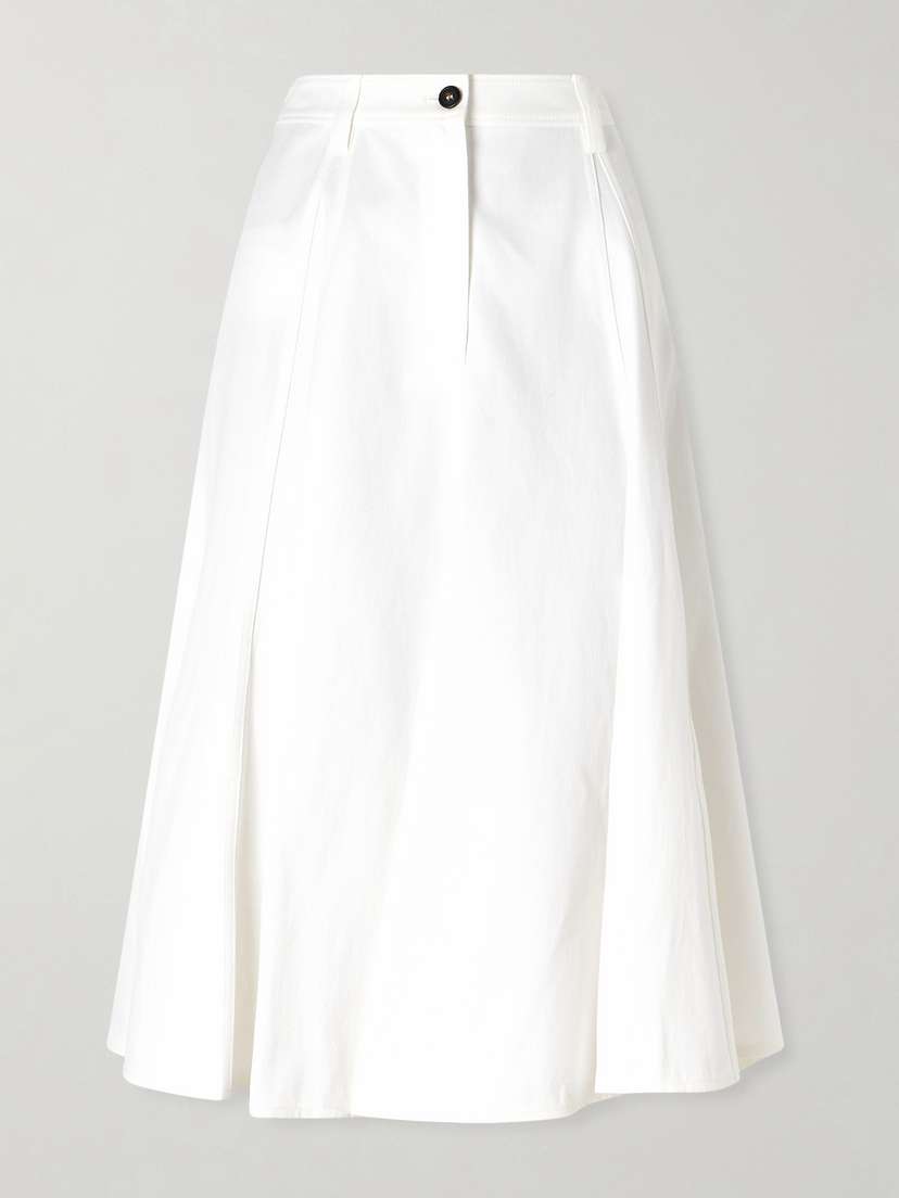 Brunello Cucinelli — Cotton-blend twill midi skirt