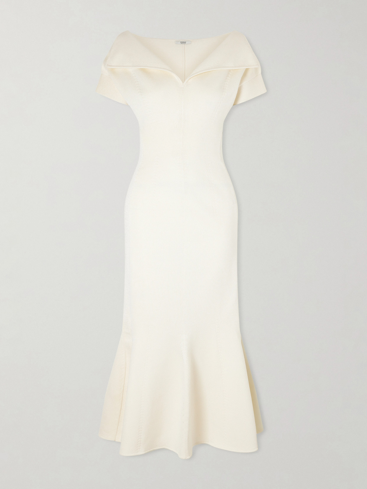 Fforme Zaria Draped Knitted Cotton-blend Midi Dress In White